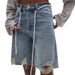 Women's Clothing New Straight Denim Shorts For Women Spring And Summer New Loose Slim Straight Design Ripped Pants_ecoleips.com