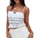 Women's clothing sexy backless ruffled stitching sleeveless vest slim short camisole top_ecoleips.com