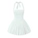 Women's Clothing Summer New Hot Girl Style Sexy Waist Slimming Bow Tie Halter Neck Dress_ecoleips.com
