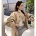 Korean Chic Trench Coat – Oversized British-Inspired Lapel Jacket With Belt (Beige/Black, M-3XL)_ecoleips.com
