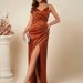 Women's Clothing Satin Suspender Dress Sexy Backless Pleated Skirt Dress_ecoleips.com