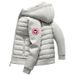 Streetwear Tech Hooded Jacket For Men & Women - Lightweight Windproof Coat With Contrast Panels, Water-Resistant Polyester (White, Black)_ecoleips.com