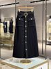 Women's Clothing Fashionable And Chic Knitted Women’s High-Waisted A-Line Skirt – Winter Knit Midi Skirt With Elegant Embroidery (Black/White, S-XXL)_ecoleips.com