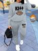 Women's Autumn And Winter Hip-hop Casual Street Leopard Print Lip Print Letter Pattern Print Round Neck Sports Shirt+sports Pants Warm Set-637_ecoleips.com