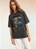 Women's Abstract Graffiti Round Neck T-shirt, Casual And Loose Short-sleeved._ecoleips.com