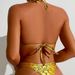 Women Metallic Gold Holographic 2 Piece Bikini Set Halter Triangle Tie Back High Cut Shiny Glitter Bathing Suit Party Beach Swimwear_ecoleips.com