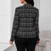 Women's Slim Fit Checkered Blazer Jacket - Autumn Office Wear, Stylish Print Design, Lightweight Polyester, S/M/L/Xl_ecoleips.com