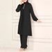 Modest Abaya Dress Muslim Dress Women Elegant Muslim Abaya Set With Sequin Accents – Modest Long-Sleeve Top & Wide-Leg Pants (S-XXL, 4 Colors)_ecoleips.com