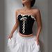 New Cross Border European And American Style Sexy Backless Slim Fit Lace Up Sleeveless Tank Top With Strapless Neckline_ecoleips.com