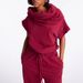 Women's Casual Crop Top And High Waist Elastic Pants Set Round Neck Short Sleeve Tie Detail Autumn Wear_ecoleips.com