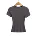 Women's Clothing Hot Girls Sexy Tight Fitting Slim Round Neck Pullover Bottoming Shirt Multi Color Short Sleeved T Shirt Tops For Women_ecoleips.com