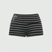 Women's American Style Striped Color-Block Casual Hot Pants Summer Retro Rhinestone Shorts Home Wear_ecoleips.com