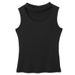 CANVAUS Stylish High-neck Hollow-out Tank Women, Slim-fit, Solid Color, Sleeveless Ribbed Top For Summer_ecoleips.com
