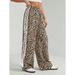 Color-Block Striped Casual For Women Summer New High-Waist Sports Loose Wide-Leg Long Pants_ecoleips.com