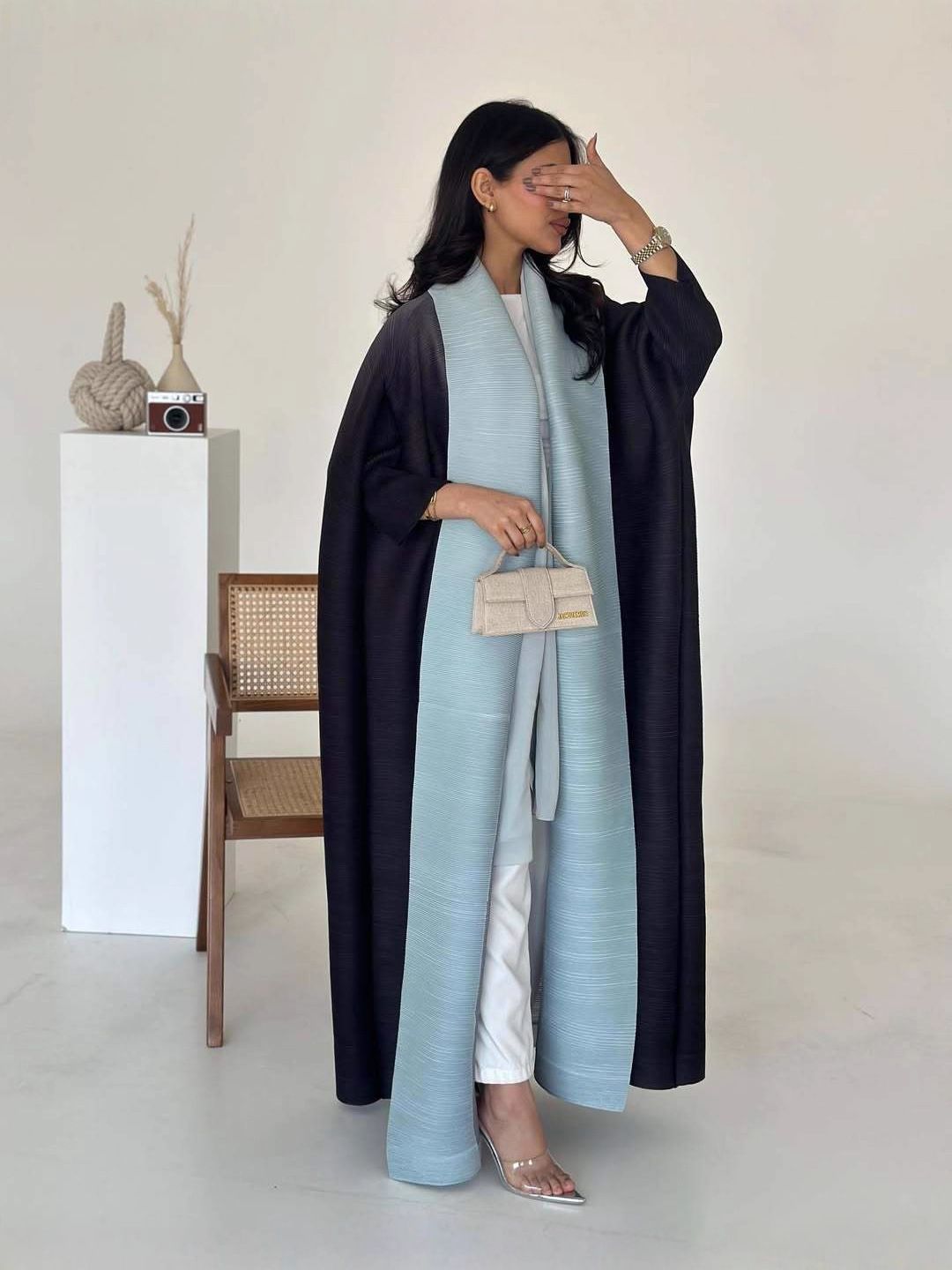 Women's Clothing Modest Abaya Dress Women's Pleated Spring Abaya Muslim Clothing Arabian Lady Batwing Sleeve Dubai Robe_ecoleips.com