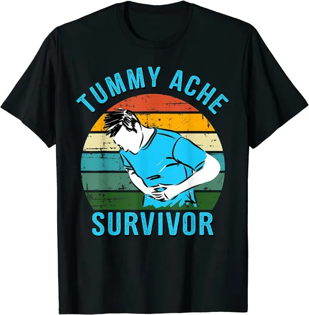 Women's T-Shirts NEW LIMITED Vintage Retro Tummy Ache Survivor Recovery T-Shirt - MADE IN USA_ecoleips.com