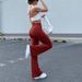 Aria Basics European And American Style Foreign Trade Women's Clothing 2025 Summer High-waisted Elastic Lace-up Hollow-out Solid_ecoleips.com