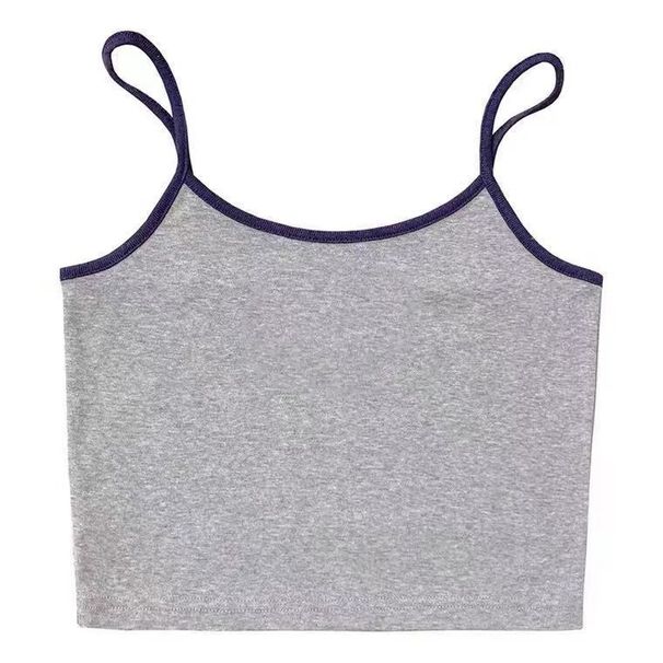 American-style Spicy Girl Heart-print Color-blocked Camisole For Women, Summer Outerwear, Slim-fit Inner Wear, Slimming_ecoleips.com