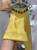 Plus-size Yellow Denim Jeans For Women, New Spring/summer Style, High-waisted, Casual, Loose, Slimming, Wide-leg,_ecoleips.com