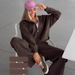 Aria Basics Aria Basics European And American Cross-border Sports Suit, Long-sleeve Zip-up Hoodie With Drawstring Pants Two-piece Set_ecoleips.com