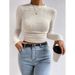Wholesale Of Long-Sleeved Checkered Round Women's T-Shirts And Pleated Tops For Autumn And Winter Fashion, Slimming And_ecoleips.com
