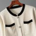 Elegant Women's Knitted Suit Set - Long Sleeve Blouse & High-Waisted Drape Pants For Autumn/Winter_ecoleips.com
