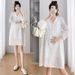Autumn New Korean Fashion Lace Maternity Dress_ecoleips.com