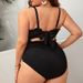 Solid Color plus Size Swimsuit with Tummy Control One-Piece Supportive Bathing Suit for Curvy Women Full Coverage_ecoleips.com