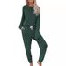 Women's Long Sleeve T-Shirt And Pants Set Casual Home Wear Two-Piece Outfit Autumn Winter_ecoleips.com