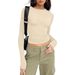 Women's Top Autumn Bottoming Shirt Women's High-end Sense Round Neck Long-sleeved Pullover Slim-fitting Navel_ecoleips.com