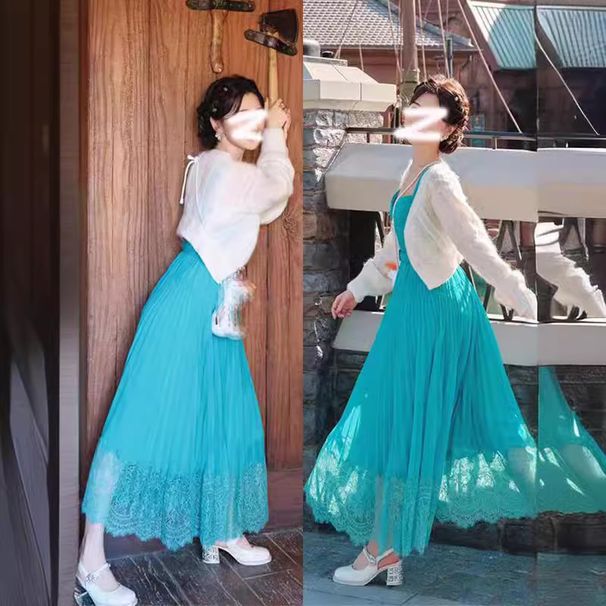 In Stock 2025 Cross-border Suspender Dress, Elegant Celebrity Style, Mid-length Bohemian Dress With A High-end Feel_ecoleips.com