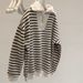 American-style Striped Half-zip Polo Collar Sweatshirt Women, Thin Korean-style Loose Fit, Fleece-lined Thickened,_ecoleips.com
