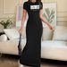 Elegant Casual Long Dress Slim Fit Round Neck Short Sleeve For Women Spring Summer Fashion Flattering Women's Clothing_ecoleips.com
