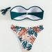 Women's Clothing Split Gathered Hard Pack Color Matching Sexy Bikini_ecoleips.com