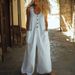 Women's Clothing Solid Color Button Insert Pocket Loose Casual Bib Jumpsuit_ecoleips.com