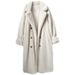 Luxury Faux Mink Trench Coat – Oversized Notch Lapel Maxi Coat With Button Detailing (Cream & Cocoa For Timeless Elegance)_ecoleips.com