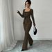 Women's Slim Fit Trousers Set Style Fashion Bow Long Sleeved Top Casual_ecoleips.com