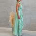 Sexy Lady Halter Sleeveless Evening Dress Casual Ruffle Pleated Solid Color Long Dress Fashion Summer Sleeveless Holiday Dresses_ecoleips.com