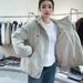 girl 2025 Korean Style Hooded Fleece Parka Women, Loose Fit, Versatile, Thickened, Warm, Short Jacket For Autumn And Winter_ecoleips.com