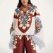 Women's Printed Lounge Set – Long Sleeve Top & Loose Jogger Pants, Polyester Two-Piece Outfit (Floral/Abstract, S-Xl)_ecoleips.com