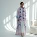 Voya Women's Chiffon Abaya Set - 2 Piece Floral Print Cardigan With Matching Hijab, Lightweight Elegant Modest Wear, Perfect For Summer, Beach & Occasions_ecoleips.com