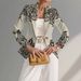 Women's Elegant Lapel Printed Knit Suit Jacket Bestseller Stylish Blazer_ecoleips.com