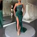 New Style Green Sequin Fairy Long Sleeveless Fashion One Piece Temperament Length Evening Dress_ecoleips.com