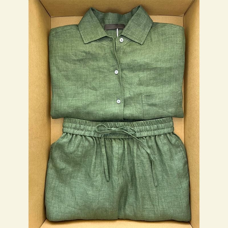 Women's Stylish Loose Fit Green Shirt & Pants Set - Breathable Polyester Casual Outfit For Everyday Wear (S-3xl)_ecoleips.com