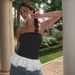 European And American Style Women's Summer Top Sleeveless Off-Shoulder Strapless Color Block Ruffled Design for Cross-Border Trade_ecoleips.com