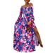 Women's Clothing Summer Newholiday Style One Shoulder Large Swing Skirt Sexy Printed Dress_ecoleips.com