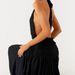 Women's Clothing Women's Deep V Neck Tie Back Dress Elegant Sexy Pleated Bodycon Style Fashion For Formal & Casual For Women_ecoleips.com