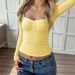 Voya Women's Spring And Summer New Style Women's Slimming U-shaped Neck Spicy Girl Style Long Sleeve Lace Vest Sexy T-shirt_ecoleips.com