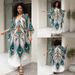 Women's Clothing Printed Holiday Loose Large Size Long Skirt Beach Dress Robe Bikini Blouse_ecoleips.com