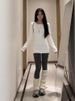 White Long Sleeve T-Shirt Women's Slim Fit Base Shirt Inner Wear Spring Autumn Winter Outerwear Hot Girl Top Poem Memory Lady_ecoleips.com